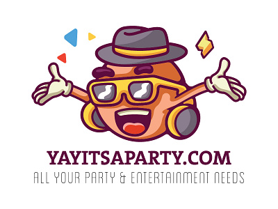 Yayitsparty cartoon funny logo mascot