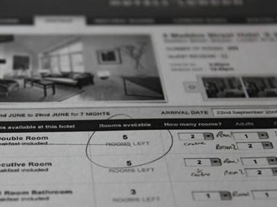 Hotel property page wireframe and creative wireframe