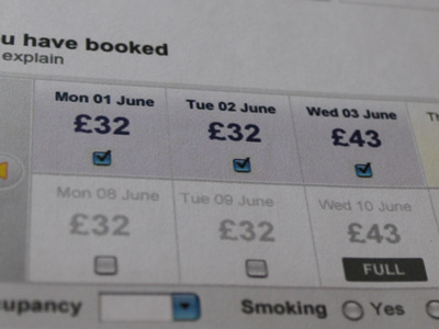 Prototype allowing users to change their dates prototype wireframe