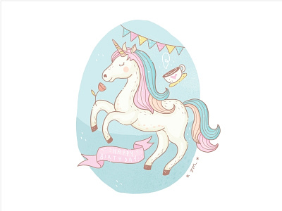 Birthday Unicorn Card birthday card pastel unicorn