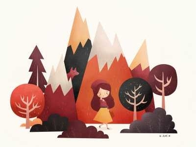 The Story of Little Red Riding Hood children book illustration illustration red riding hood ui ux