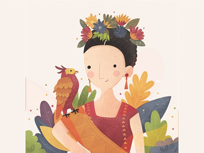 Frida Kahlo charater children book children book illustration cute illustration women