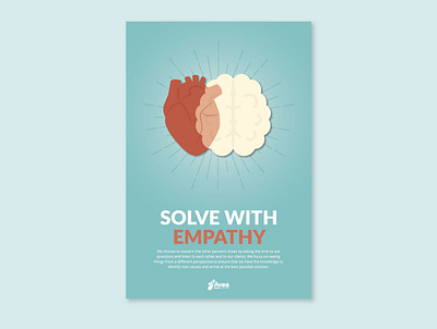 Values Poster - Solve with Empathy brain design heart illustration poster poster design values vector
