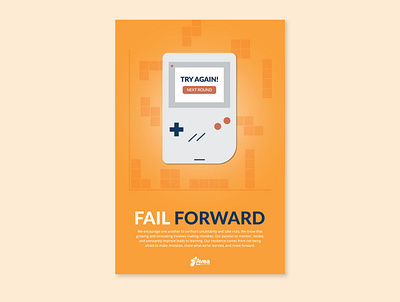 Values Poster - Fail Forward design gameboy illustration oregon portland tetris vector video game videogame