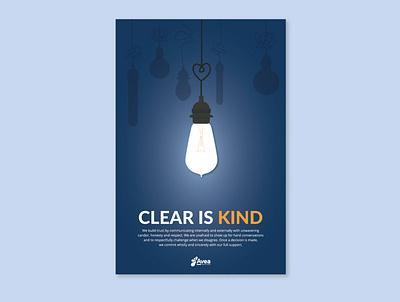 Values Poster - Clear is Kind clear design illustration kind light light bulb oregon portland poster poster design vector