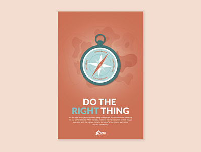 Values Poster - Do the Right Thing compass design illustration oregon portland poster poster design topographic map vector