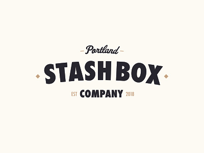 Portland Stash Box Logo branding design logo typography vintage woodworking logo