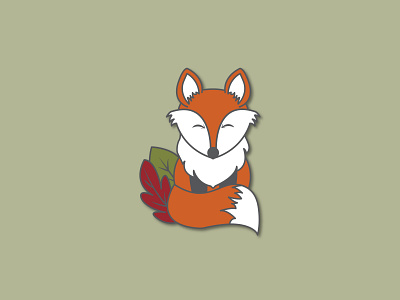 Freddy the Fox Illustraiton design enamel pin fall fox illustration leaves vector