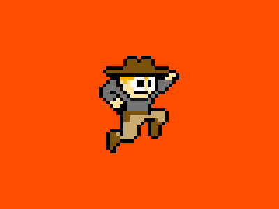 Pixel Character - Large character cowboy hat indian jones pixel pixel art pixel press sprite video game