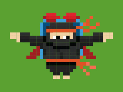 Ninja with a Jetpack flying ninja japan jetpack ninja pixel