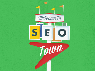 SEO Town flags mid century modern retro seo shapes sign texture
