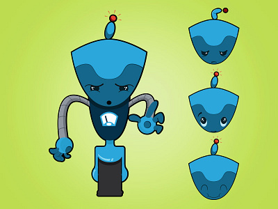 Nameless Robot blue character expression eyes machine pixel press robot video game