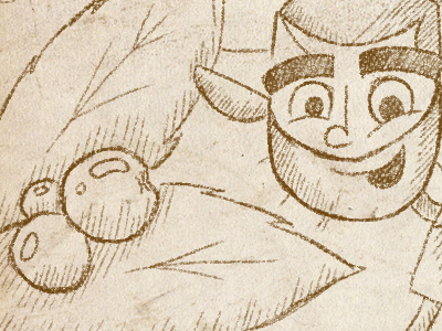 Fiddleheads - 2 character comic illustration light pencil pixel press sketch