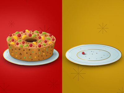 Fruitcake = Delicious cake christmas food fruitcake gross holiday illustration plate texture