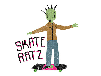 Skate Ratz bogus character cowabunga illustration mohawk rad skateboard skater