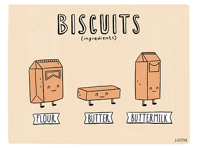 How to Make Biscuits biscuits characters illustration recipe