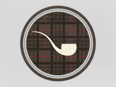 Manly Pipe bad habit badge circle manly pipe plaid winter