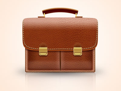 Briefcase Icon bag briefcase brown icon leather realistic ui