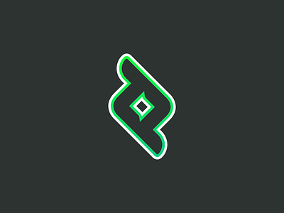 TT Logo Sticker glyph gradient green logo mark sticker stroke timthing