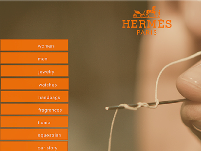 An attempt at website redesign for Hermes