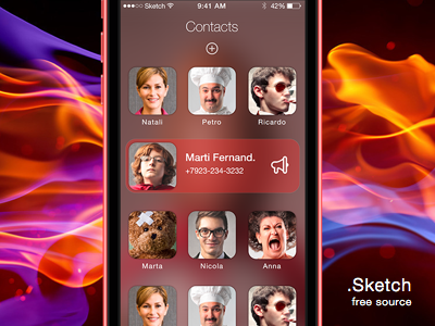 Contacts (.Sketch) app contact free grid ios ios7 iphone sketch sources src ui