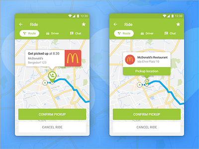 Adds On Map Research android carpool driver map mobile app design ride ui user experience user interface wunder