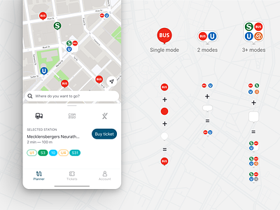 Map Pins Component setup app design design system map mobile navigation pin reach now transport