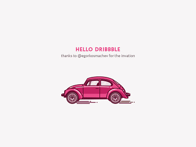 Hello Dribbble art debut illustration