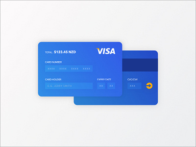 Daily UI Day #002 - "A CC Form/Page" 002 blue card cc credit creditcard daily dailyui form ui visa