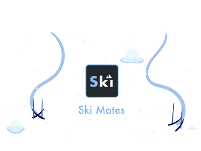 Ski Mates art branding design flat icon illustration illustrator logo ui vector
