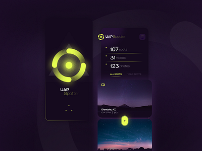 UAP Spotter App - I want to believe app app design design figma mobile app uap ufo