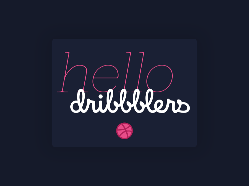 Hello dribbblers ! after animation debut dribbble effects first hello shot