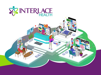 Interlace Health 3 Solutions graphic illustration medical software vector