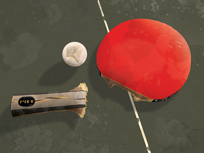 Broken grunge illustration ping pong vector
