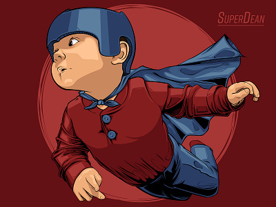 SuperDean baby baby helmet helmet illustration superhero vector