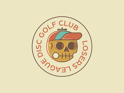 Losers League disc golf illustration logo skull vector