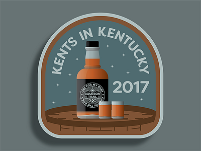 Kents in Kentucky bourbon illustration sticker whiskey