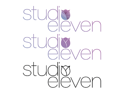 Studio Eleven Logo branding gradient illustration logo tulip