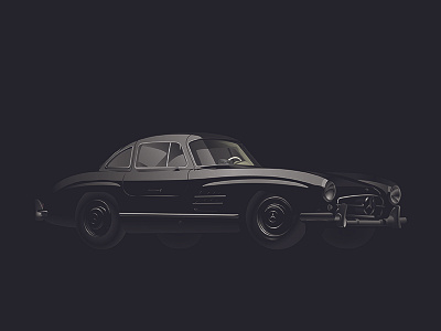 1956 Mercedes-Benz 300sl auto car gradient illustration mercedes benz