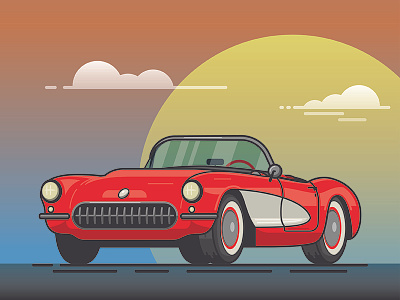 1956 Chevrolet Corvette automobile car chevrolet corvette illustration vehicle