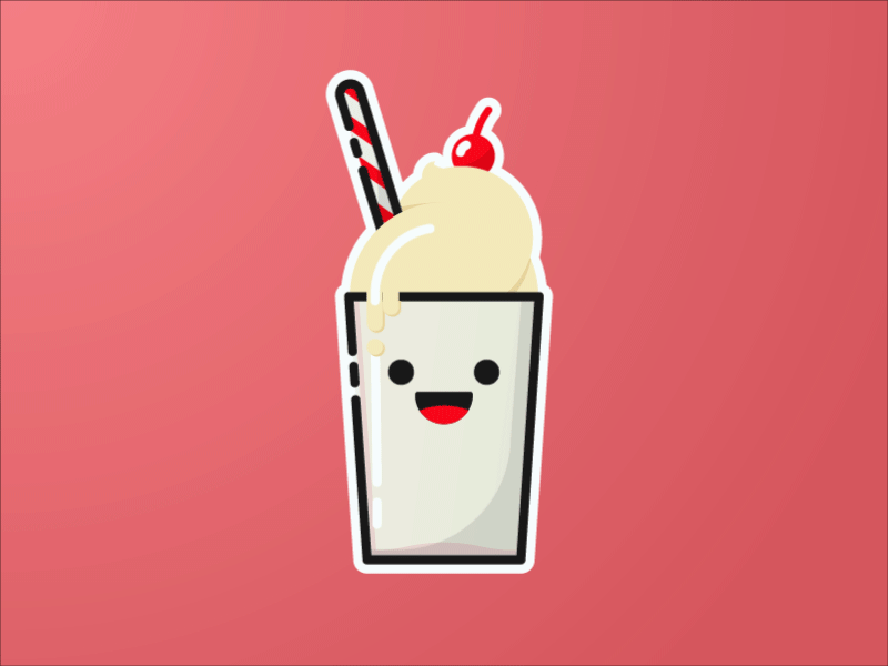 Milkshake animation gif happy ice cream illustration milkshake