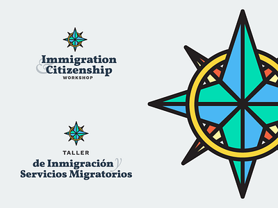 Immigration and Citizen Workshop Logo Exploration compass rose español