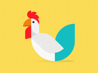 Roosters lay hens not eggs! abstract animal beak blue bright bristol chicken designer eggs eye geometric head hen illustration nick kelly rooster shape tail uk wing yellow