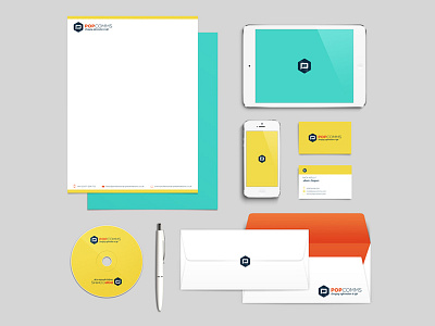 Branding brand business card colours ipad layout letterhead logo logo mark pop stationery