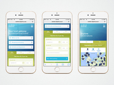 Exeter airplane airport apple flights iphone mobile phone transport ui user interaction ux web