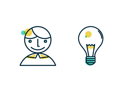 Smart Thinking character icon icon set ideas illustration lightbulb line man mono smart thinking