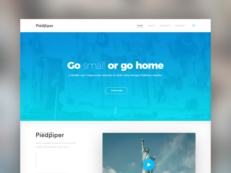 Piedpiper homepage gif hbo homepage tv navigation piedpiper silicon valley ui user experience user interface ux web design web ui