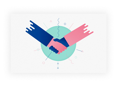 Handy client friends geometric gradient hands handshake icon illustration meet meeting texture unity