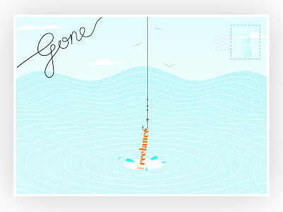 Making waves (hopefully) - Going Freelance bristol freelance designer design fish fishing freelance freelance designer gone fishing illustration postcard sea water