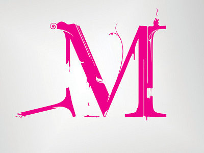 M bristol broken gradient illustrated illustration lettering m pink texture type typographic typography